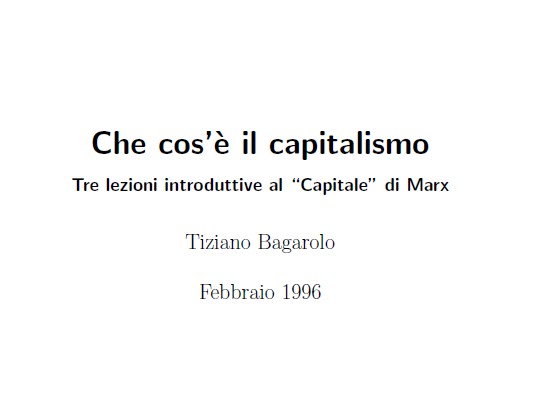 Che cos’è il capitalismo? [1996]